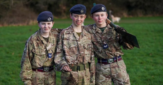 Cadets helping with tree planting at Oxton Fields_Wirral