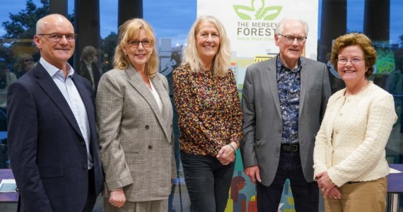 Mersey Forest at 30 - Paul Nolan, Lady Redmond, Cllr Gittins, John Handley, Prof Eunice Simmons