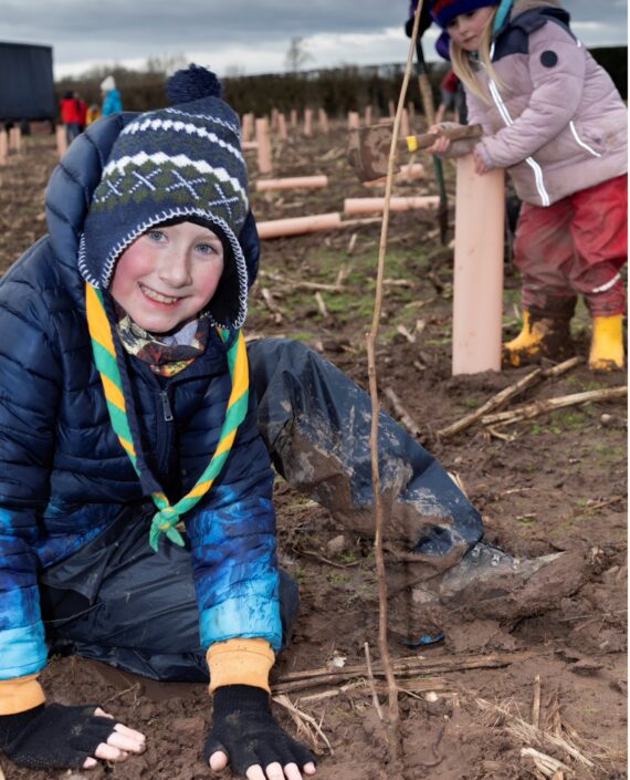 Local community planting new woodland on Cheshire farm